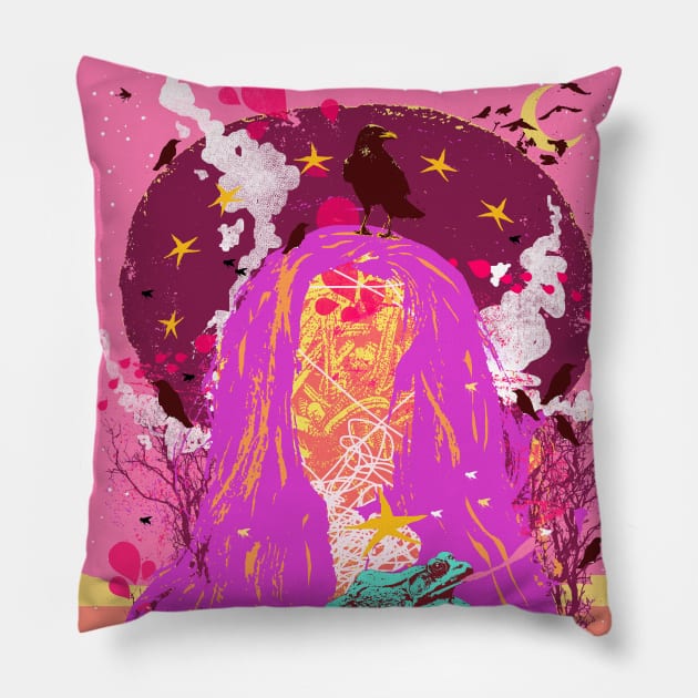 WITCHY VIBES Pillow by Showdeer