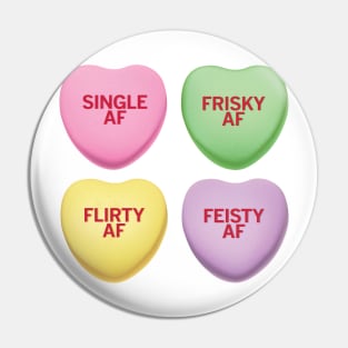 AF Valentine's Day Candy Heart Shirt Pin