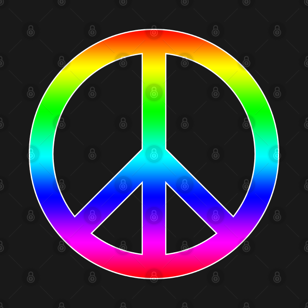 Rainbow Peace Sign Peace T Shirt Teepublic 