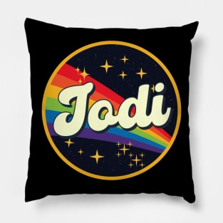 Jodi // Rainbow In Space Vintage Style Pillow