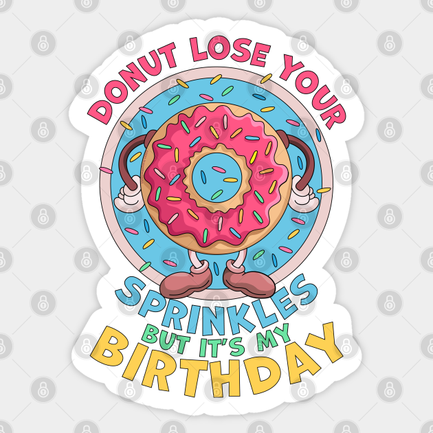 White Sprinkle Donut Birthday Stickers White Sprinkle Donut Birthday Stickers