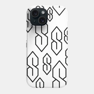 Cool S Symbol Pattern (Black) Phone Case