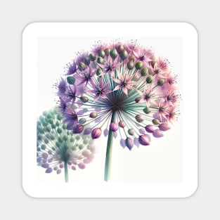 Vibrant Allium Decor - Watercolor Flower Magnet