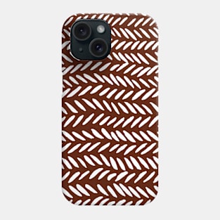 Knitting pattern - white on burgundy Phone Case