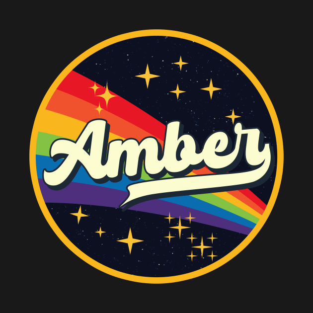 Amber // Rainbow In Space Vintage Style by LMW Art