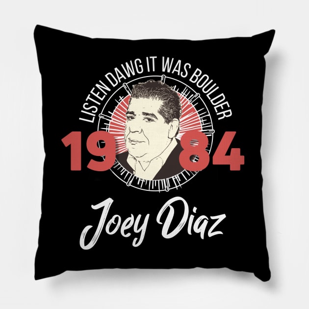 Joey Diaz Boulder 1984 Pillow by Modestquotes