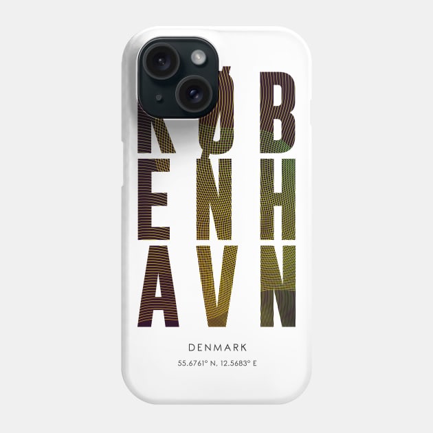 Kobenhavn, Copenhagen city typography Phone Case by StudioGrafiikka