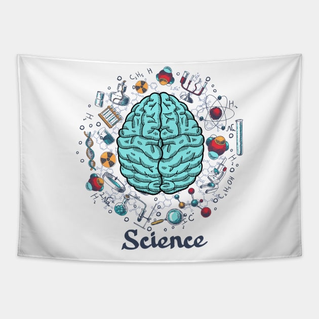 Science brain concept Tapestry by Mako Design 