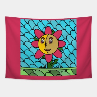 Flower - "stained glass" background Tapestry