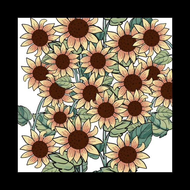 Sunflower Pattern Design by aquariart