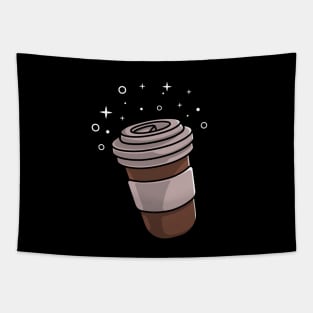 coffee cup with sparkling stars Tapestry