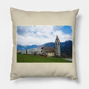 Church in Mione, North East Italy Pillow