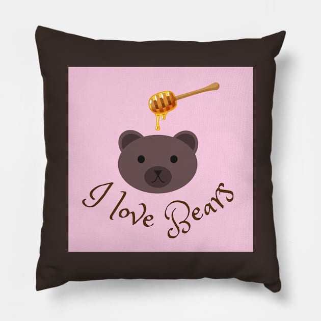 I Love Bears Pillow by livmilano