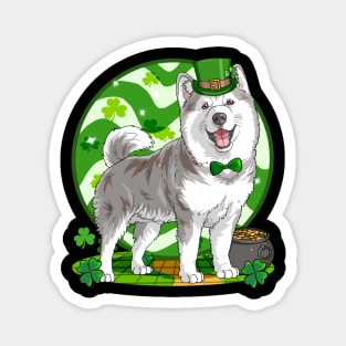 Alaskan Malamute St Patricks Day Leprechaun Magnet