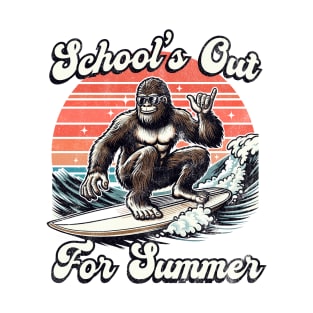 School's Out For Summer Bigfoot Surfing T-Shirt