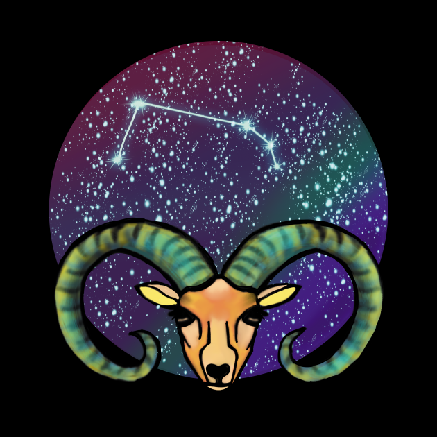 Aries Zodiac Sign Ram with Constellation - Aries - Pillow | TeePublic