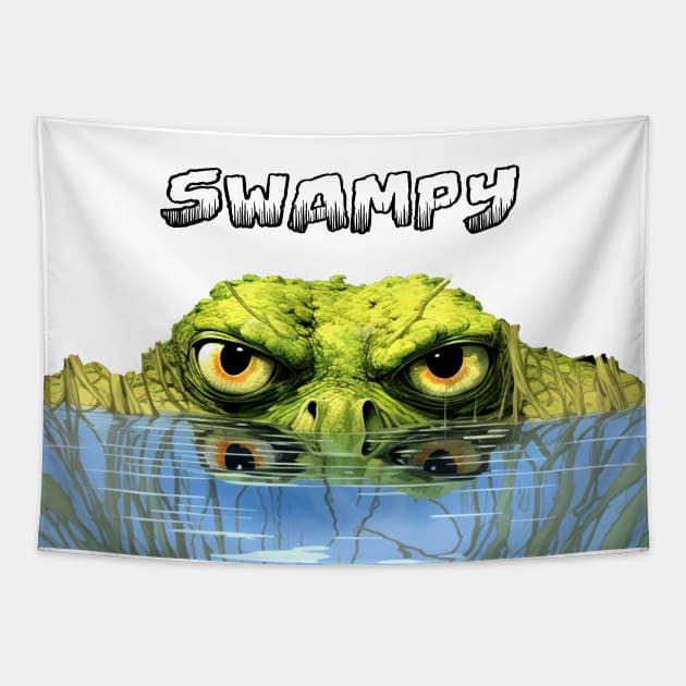 Swampy: Government Dysfunction on a light (Knocked Out) background Tapestry by Puff Sumo