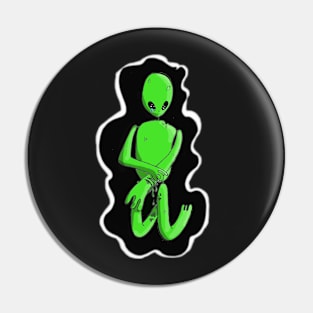 Sad Alien (version 2) Pin