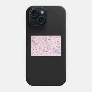 Cat Skulls and Mushrooms on Light Pink Phone Case