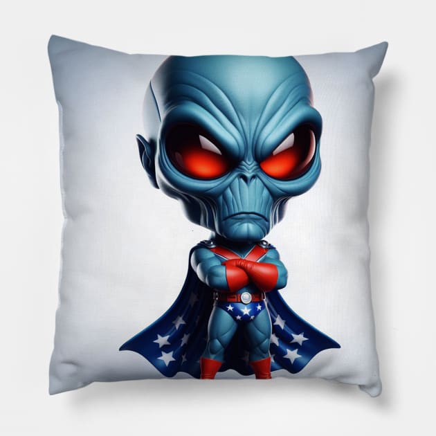 Martian Alien Caricature #5 Pillow by The Black Panther