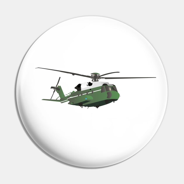 Green American Helicopter Pin by NorseTech