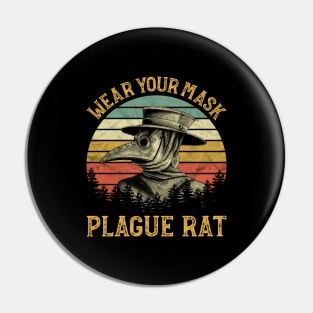 Wear Your Mask Plague Rat Plague Doctor Pin