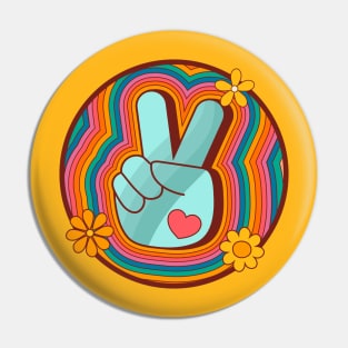 Psychedelic Peace Sign Pin