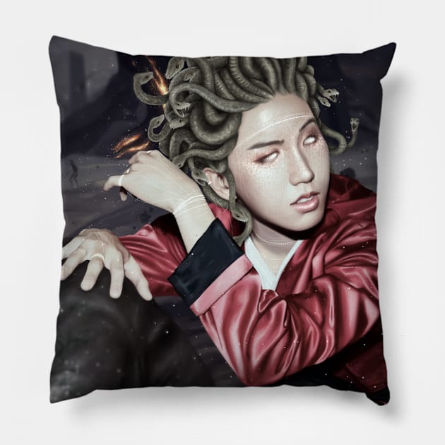 MEDUSA Pillow by NataschaSchmidtArt