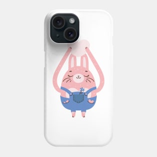 Bunny with long arms holding a heart Phone Case