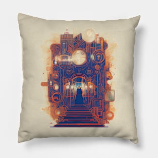 fantasy city art Pillow