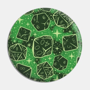 Dungeons and Dragons Dice Pattern | Green DnD D20 Master Pin