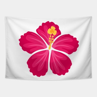 Pink Hand Drawn Hibiscus Flower Tapestry