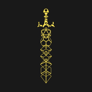 The Polyhedral Dice Collector's Yellow Sword T-Shirt