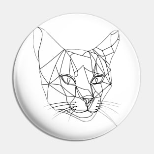 Line Cat Face Pin