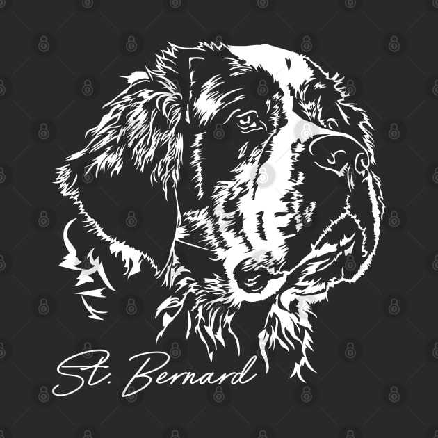 St Bernard dog lover dog portrait by wilsigns