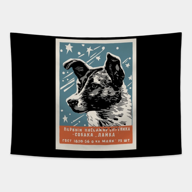 Laika Space Dog - Vintage Soviet Russia USSR Tapestry by dumbshirts