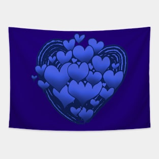 Purple Hearts Patterned Swirl Heart Tapestry