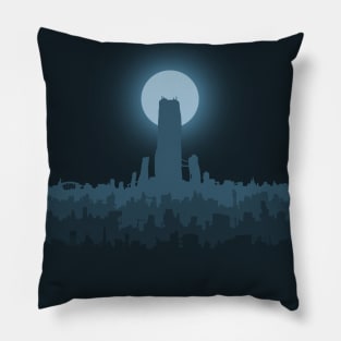 Midnight City Blue Pillow