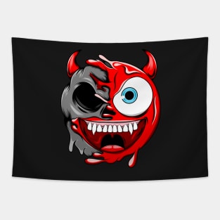 Devil Zombie Emoji Tapestry