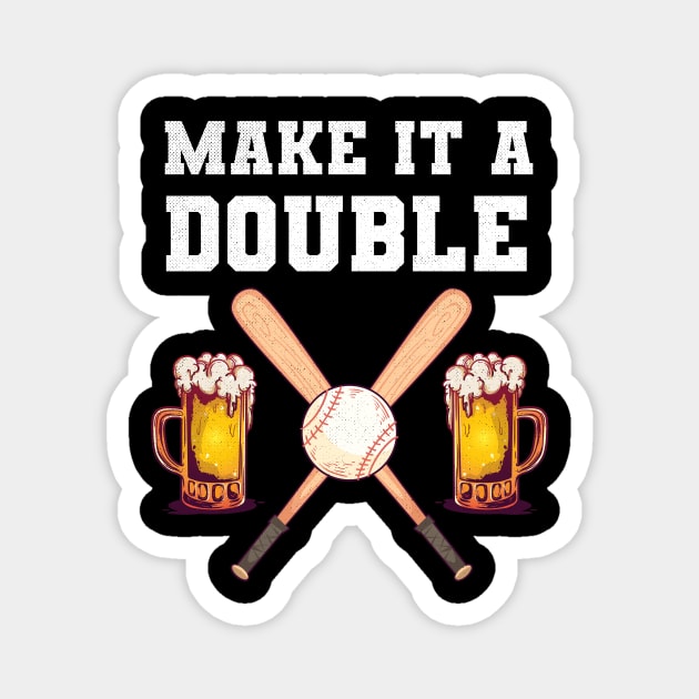 Make it a Double Baseball and Beer Magnet by MGO Design