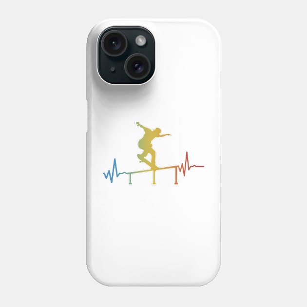 Heartbeat Skater with rail Skateboarding Gift Phone Case by Mesyo