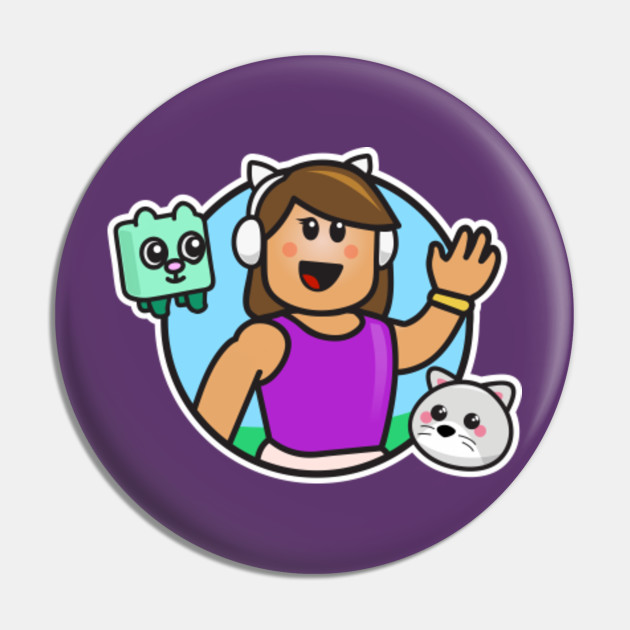 Gamer Girl With Headphones And Pets Roblox Girl Pin Teepublic - roblox headphones id