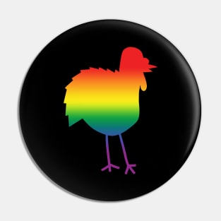 Rainbow Gradient Silhouette Thanksgiving Turkey Pin