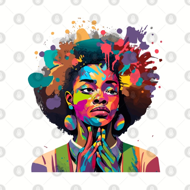 Afrocentric Woman Multicolored Painting by Graceful Designs