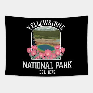 Yellowstone National Park Bitterroot Flower Gift Vintage Tapestry