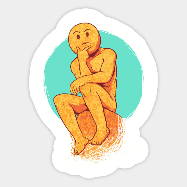 the thinker the thinker art pop emoji sticker teepublic