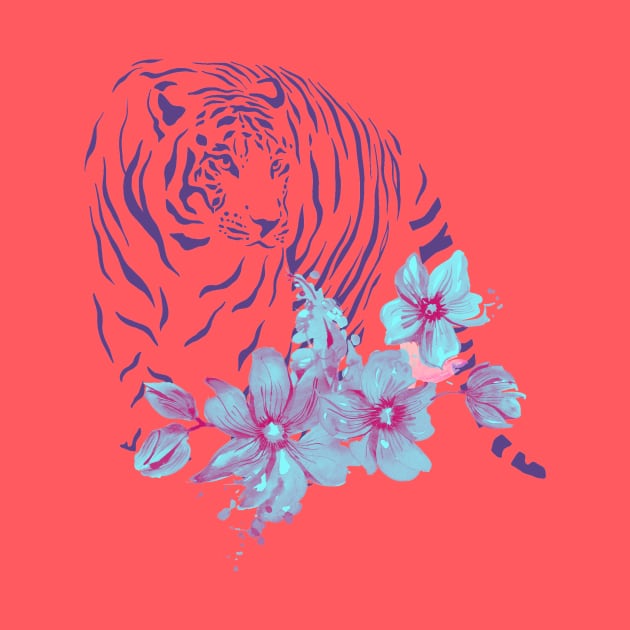 floral tiger by MGuyerArt