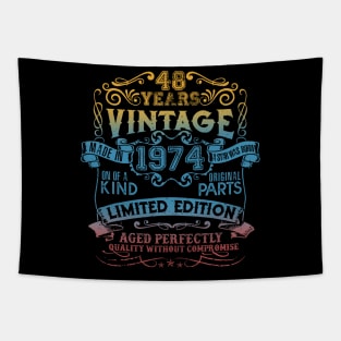 48 Years old Vintage 1974 Limited Edition 48th Birthday Tapestry