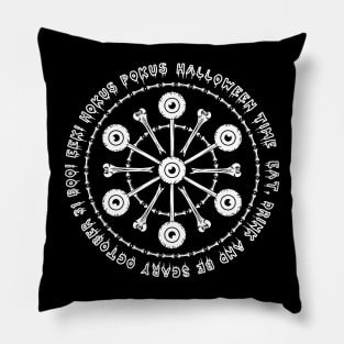 Round halloween mandala Pillow