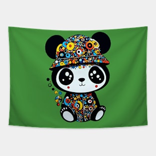 Cute Panda with Dottie Hat Tapestry